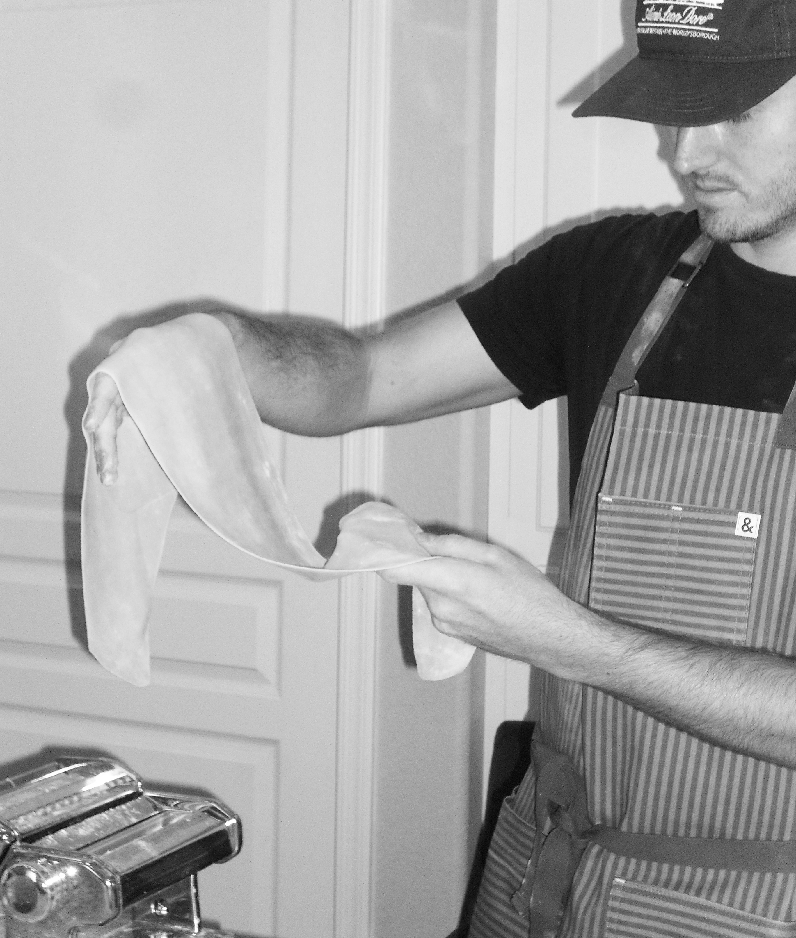 Dylan making pasta
